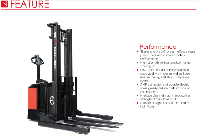 উচ্চ দক্ষতা ইলেকট্রিক প্যালেট স্ট্যাকার 1.5t লোড ভারবহন 5