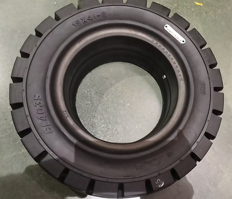 টেকসই অ্যান্টি-স্লিপ 125/75-8 টায়ার দ্রুত সিস্টেম ফোর্কলিফ্টের জন্য সলিড টায়ার