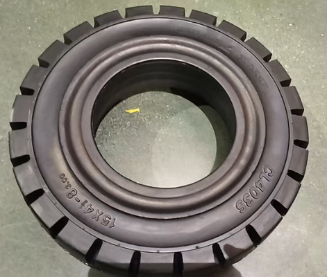 টেকসই অ্যান্টি-স্লিপ 125/75-8 টায়ার দ্রুত সিস্টেম ফোর্কলিফ্টের জন্য সলিড টায়ার