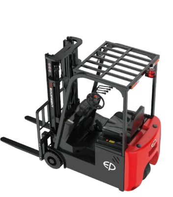 কমপ্যাক্ট 1.5 টন 3 চাকা বৈদ্যুতিক counterbalance ফোর্কলিফ্ট নিম্ন সিলিং পণ্য উত্তোলন ব্যবহার বিল্ট ইন লিথিয়াম আয়ন চার্জার সুযোগ চার্জিং ফোর্কলিফ্ট