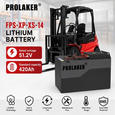 PROLAKER 51.2V 420Ah LiFePO4 ফোর্কলিফ্ট ব্যাটারি ক্লাউড সার্ভিস এবং আইপি 65 ডাস্টপ্রুফ এবং ওয়াটারপ্রুফ সহ শিল্প ব্যবহারের জন্য